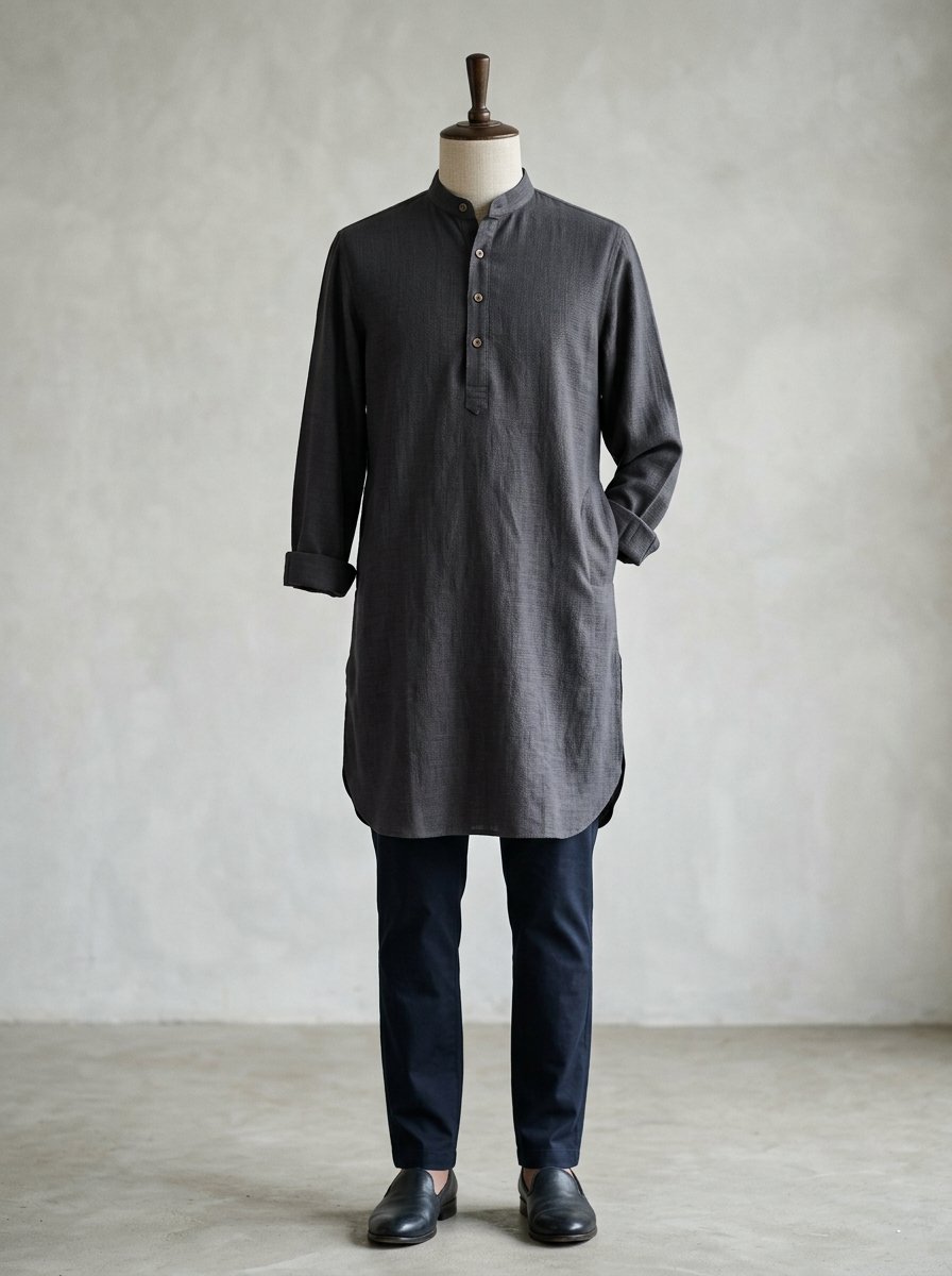 Kovai Cotton-Linen Kurta — Ivory colourway